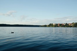 Blick auf Strausberg über Straussee